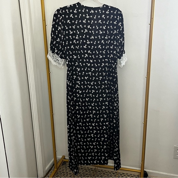 New ModCloth Leisure Meets Luxury Midi Dress in Black Mushroom Size 8 - Picture 3 of 7